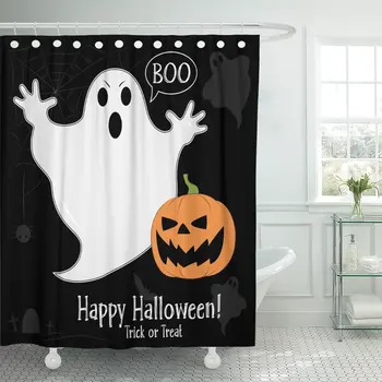 Afraid Funny Ghost in Cartoon on Pumpkin Halloween Party Bathroom Curtain Waterproof Polyester Fabric 60 x 72 inches Set
Afraid Funny Ghost in Cartoon on Pumpkin Halloween Party Bathroom Curtain Waterproof Polyester Fabric 60 x 72 inches Set