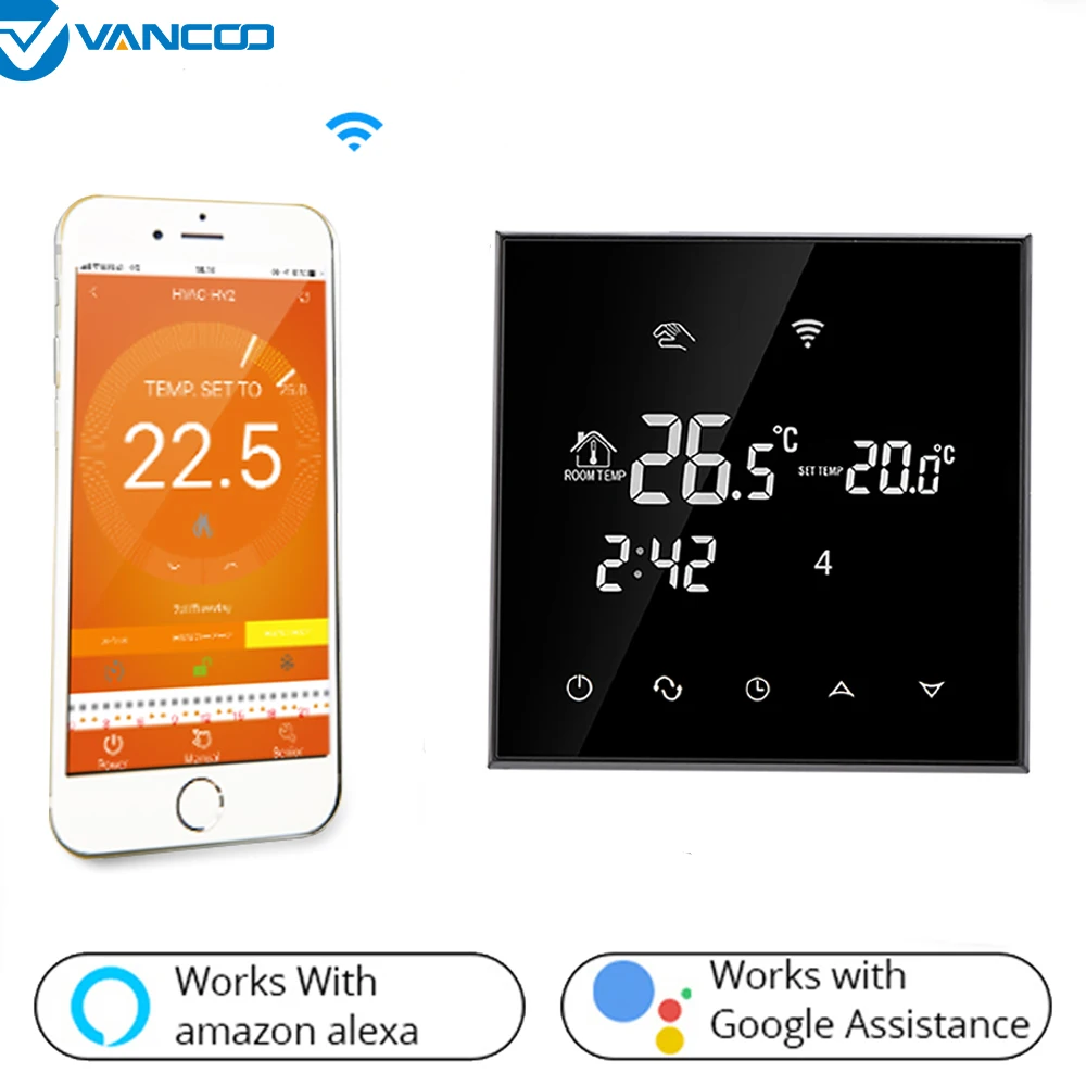 Wifi Thermsotat Thermoregulator For Electric Floor Heating Smart Thermostat Temperature Controller Work with Alexa Goole Home
Wifi Thermsotat Thermoregulator For Electric Floor Heating Smart Thermostat Temperature Controller Work with Alexa Goole Home