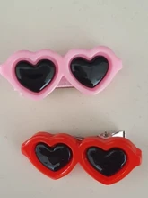 New Pet Lovely Heart Sunglasses Hairpins Pet Dog Bows Hair Clips for Puppy Dogs Cat Yorkie