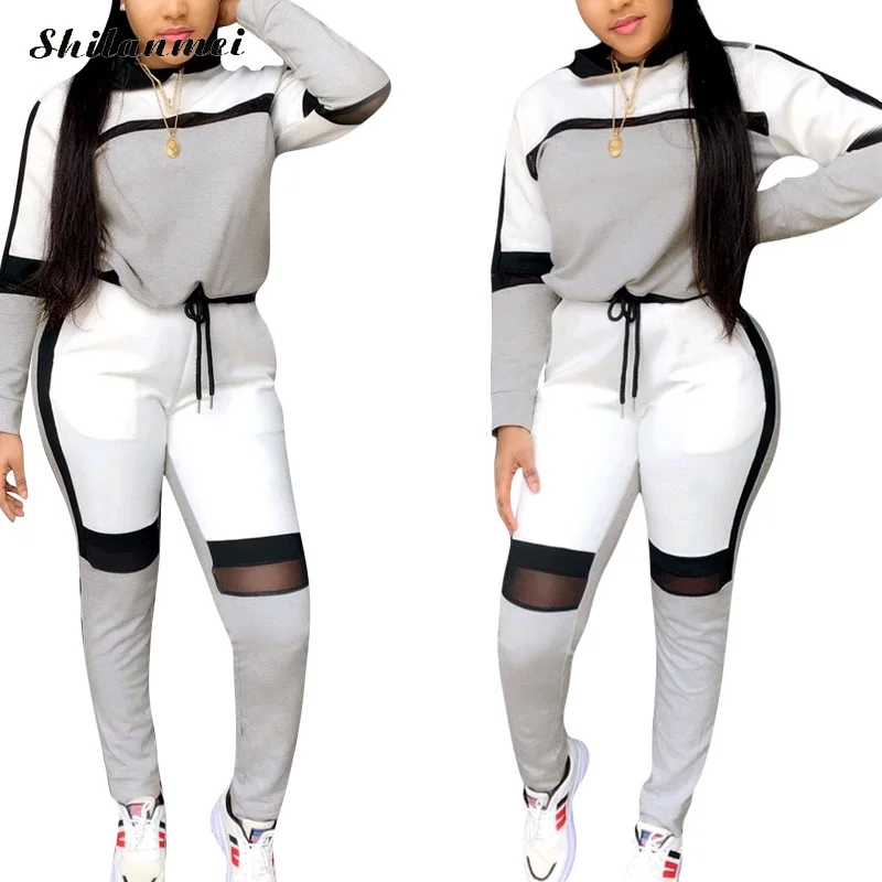 2020 Spring Women Sexy Two Piece Pants Set Female Mesh Hooded Plus Size Sweatersuit See Through Look Casual Women Tracksuits 2xl
2020 Spring Women Sexy Two Piece Pants Set Female Mesh Hooded Plus Size Sweatersuit See Through Look Casual Women Tracksuits 2xl