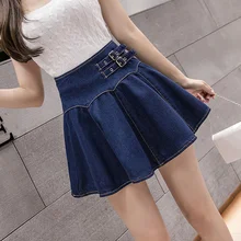 Summer Women High Waist Slim Pleated Preppy Style Denim Skirts New Lovely A-Line Mini Skirt with Lining Female Casual Streetwear
Summer Women High Waist Slim Pleated Preppy Style Denim Skirts New Lovely A-Line Mini Skirt with Lining Female Casual Streetwear
