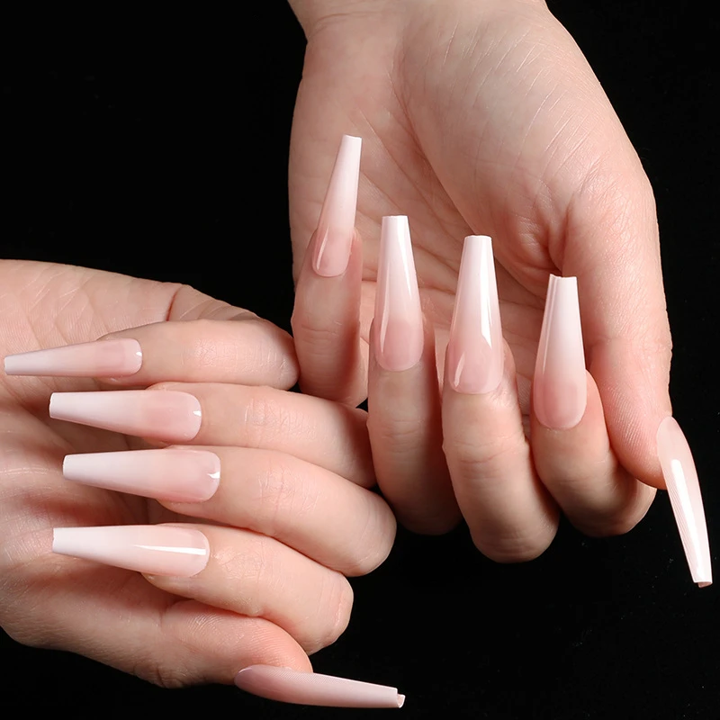 24Pcs Gradient Nude French False Nail Super Long Ballerina Artificial Fake Nail For Design DIY Finger Tip Manicure Tool
24Pcs Gradient Nude French False Nail Super Long Ballerina Artificial Fake Nail For Design DIY Finger Tip Manicure Tool