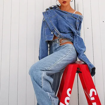 Jeans Jacket Women Trendy 2020 Autumn New Fashion Personality Denim Jacket Strapless Asymmetric Denim Jacket
Jeans Jacket Women Trendy 2020 Autumn New Fashion Personality Denim Jacket Strapless Asymmetric Denim Jacket