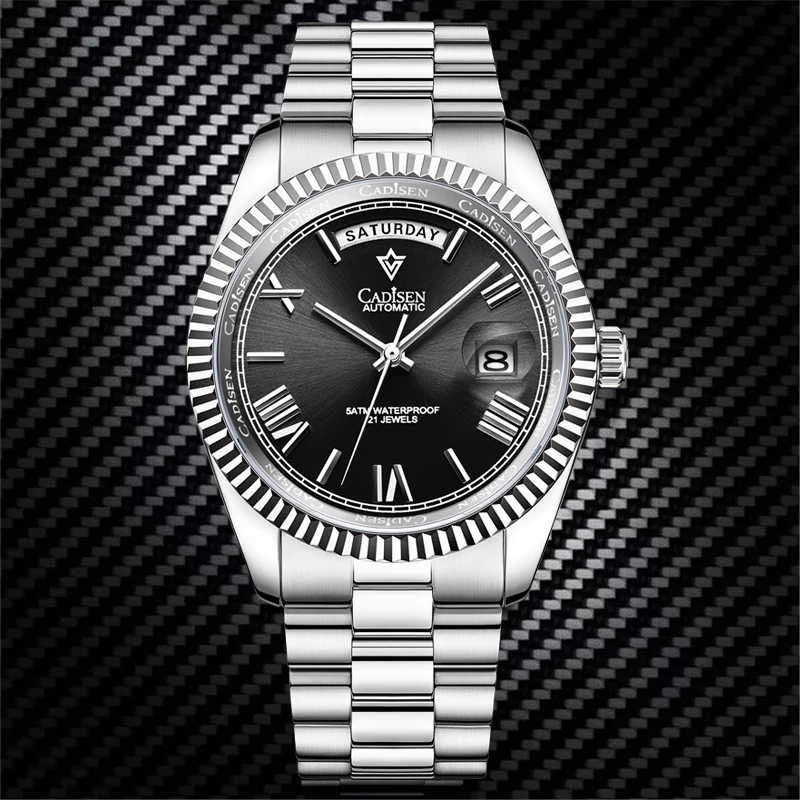 

NEW CADISEN Mechanical Watch Men Top Brand Luxury MIYOTA 8285 Automatic Watch Business Waterproof Mens Watches relogio masculino