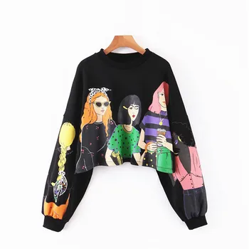 Women Cute Girls Pattern Print Crop Tops Long Sleeve O-neck Sweatshirt Female Casual Jumper Plus Size Runway Pullover
Women Cute Girls Pattern Print Crop Tops Long Sleeve O-neck Sweatshirt Female Casual Jumper Plus Size Runway Pullover