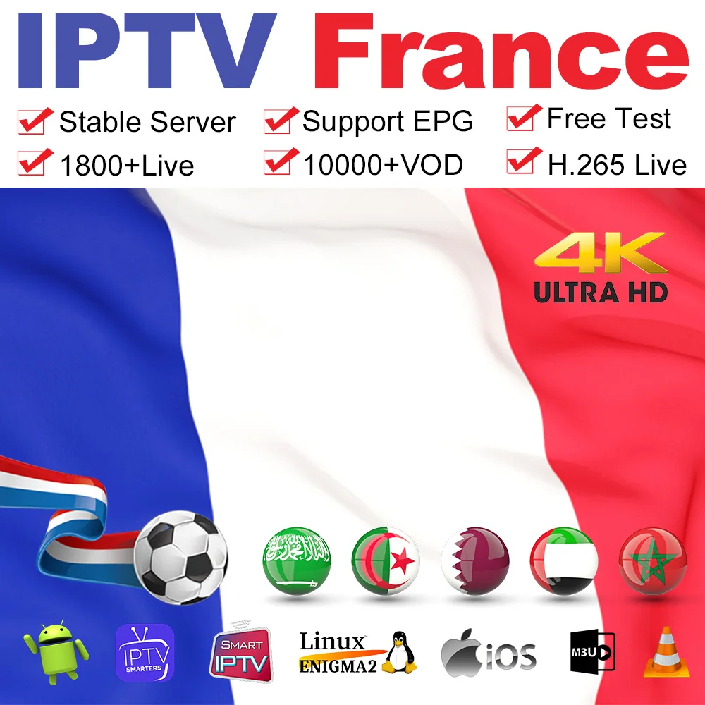 IPTV France Arabic Germany IPTV Subscription Belgium Netherlands Code for m3u Android Smart tv MAG Morocco Algeria IP TV French
IPTV France Arabic Germany IPTV Subscription Belgium Netherlands Code for m3u Android Smart tv MAG Morocco Algeria IP TV French