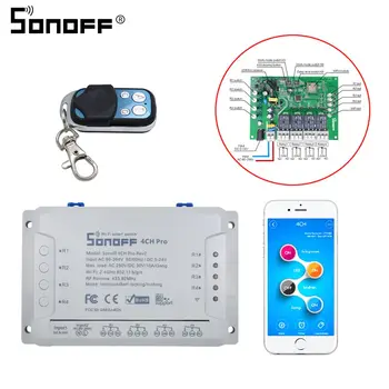 SONOFF 4ch pro r2 4 Channels/Gang 10A WIFI RF 433MHZ Remote Control Self lock Interlock Inching Relay Smart Switch Google Home
SONOFF 4ch pro r2 4 Channels/Gang 10A WIFI RF 433MHZ Remote Control Self lock Interlock Inching Relay Smart Switch Google Home