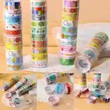 Kawaii cinta de dibujos animados Set cinta de papel cinta adhesiva de los niños Diy Decoración Para álbum de recortes decorativo Bullet Junk diario(China)