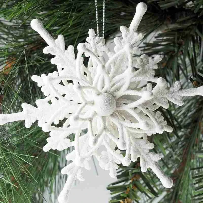 

3D Snowflake Pendant 2022 New Year Christmas Decorations for Home Snowflake Christmas Tree Ornament DIY Xmas Navidad Noel