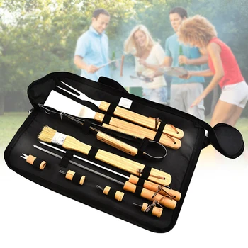 10pcs Camping Cooking With Bag Barbecue Tool Set Roasting Utensil Grilling Easy Clean Outdoor Portable Stainless Steel Skewers
10pcs Camping Cooking With Bag Barbecue Tool Set Roasting Utensil Grilling Easy Clean Outdoor Portable Stainless Steel Skewers
