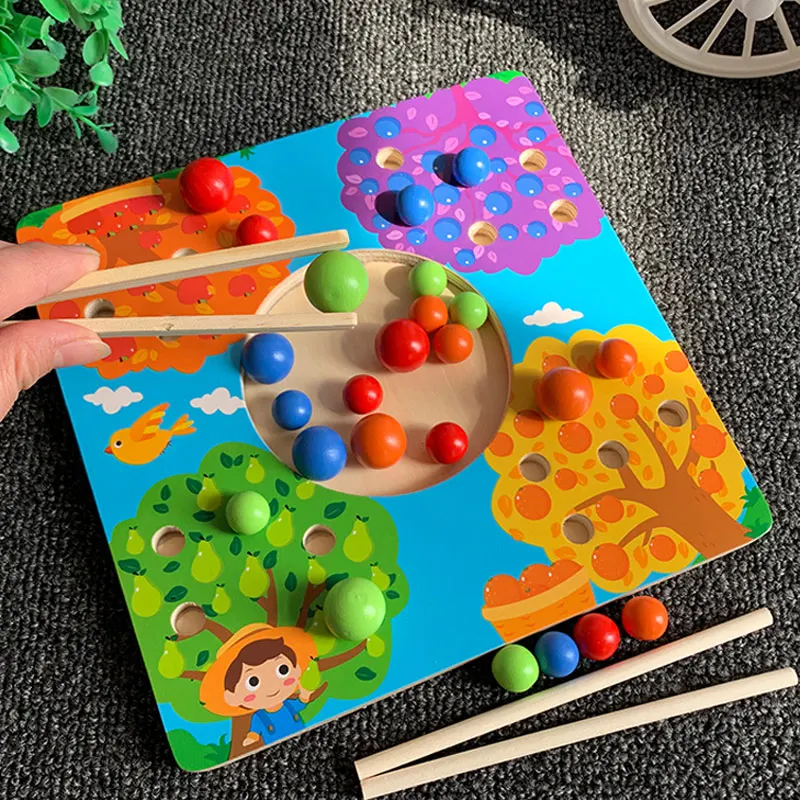 Wooden Clip Chopsticks Practice Training toy Rainbow Color Beads toys sets montessori Learning Educational Toys Board Games
Wooden Clip Chopsticks Practice Training toy Rainbow Color Beads toys sets montessori Learning Educational Toys Board Games