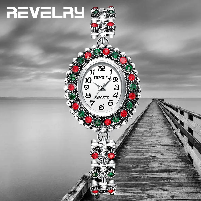 Ревелри модные женские часы 2019 Женская цветная Резина алмаз кварцевые