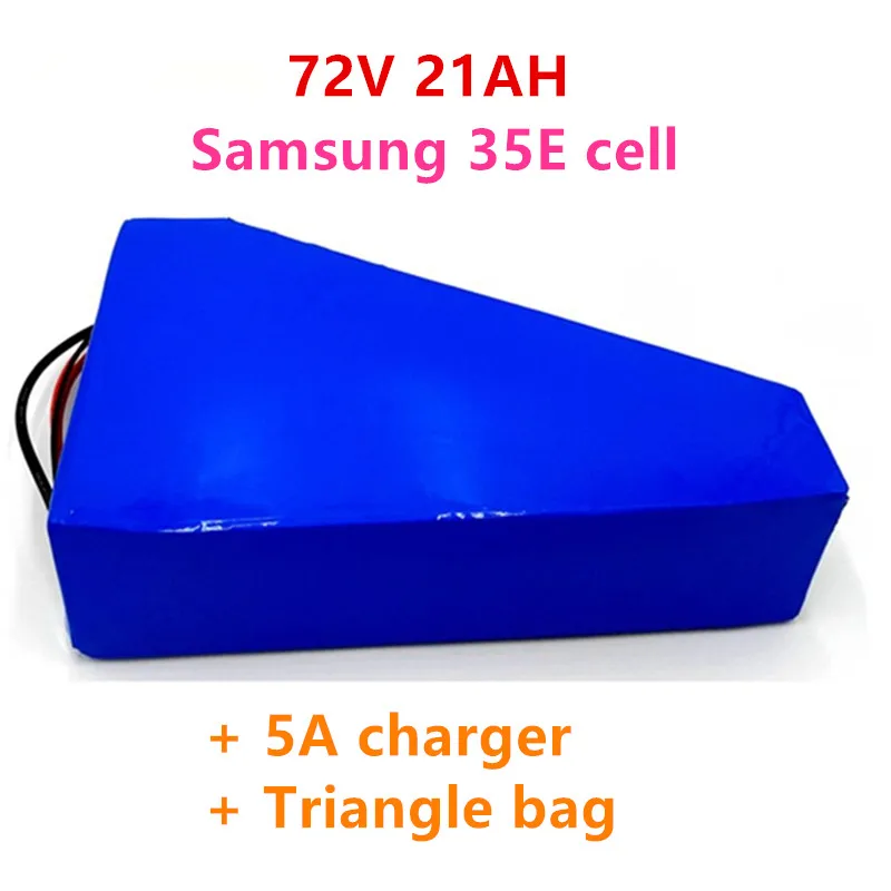 

72V 21Ah 18ah 16ah 20ah Lithium eBike Battery Pack 3000W Electric Scooter Battery with 50A BMS 84v 5A Charger Free Triangle Bag