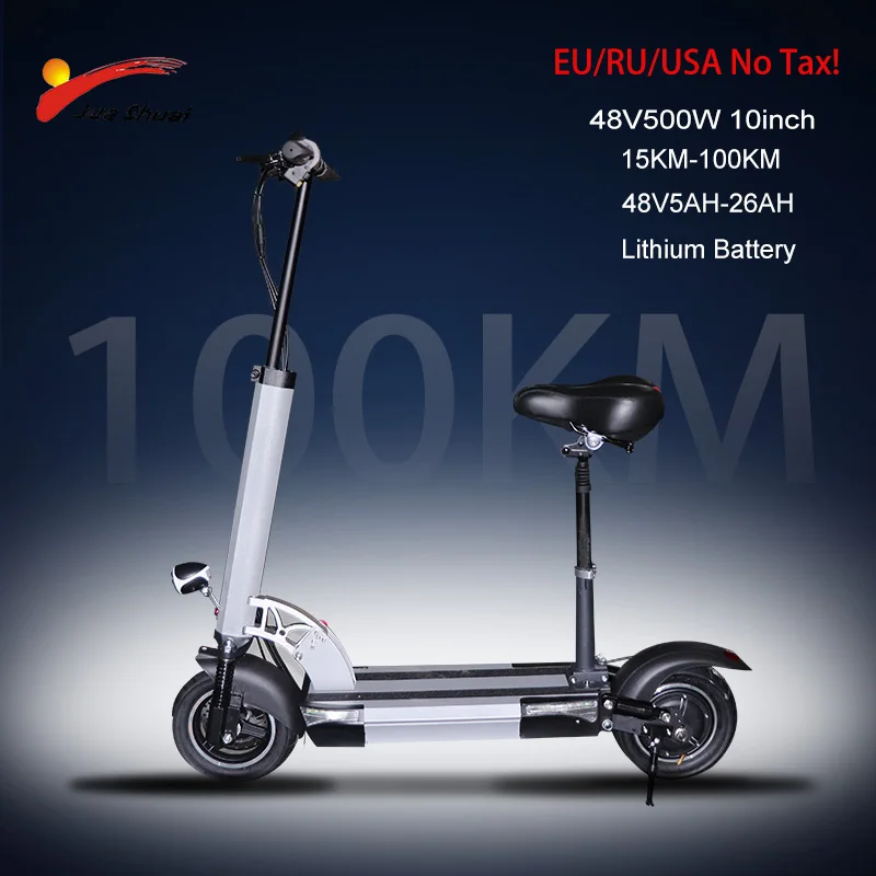 

Powerful Electric Scooter with Seat 48V 500W Motor 10 Inch Tire Electric Scooter for Adult Folding Patinete Electrico Adulto Men