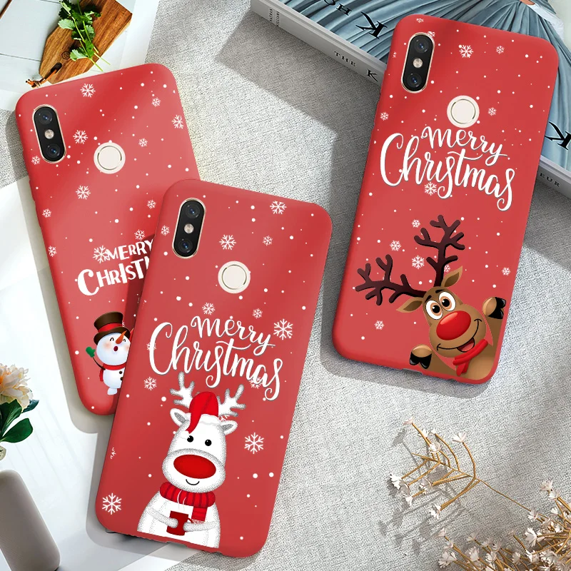 Рождественский чехол для Xiaomi Redmi Note 5 6 Plus 6A K20 K30 Pro Мягкий силиконовый Mi 8 A2 Lite A3 9T Poco