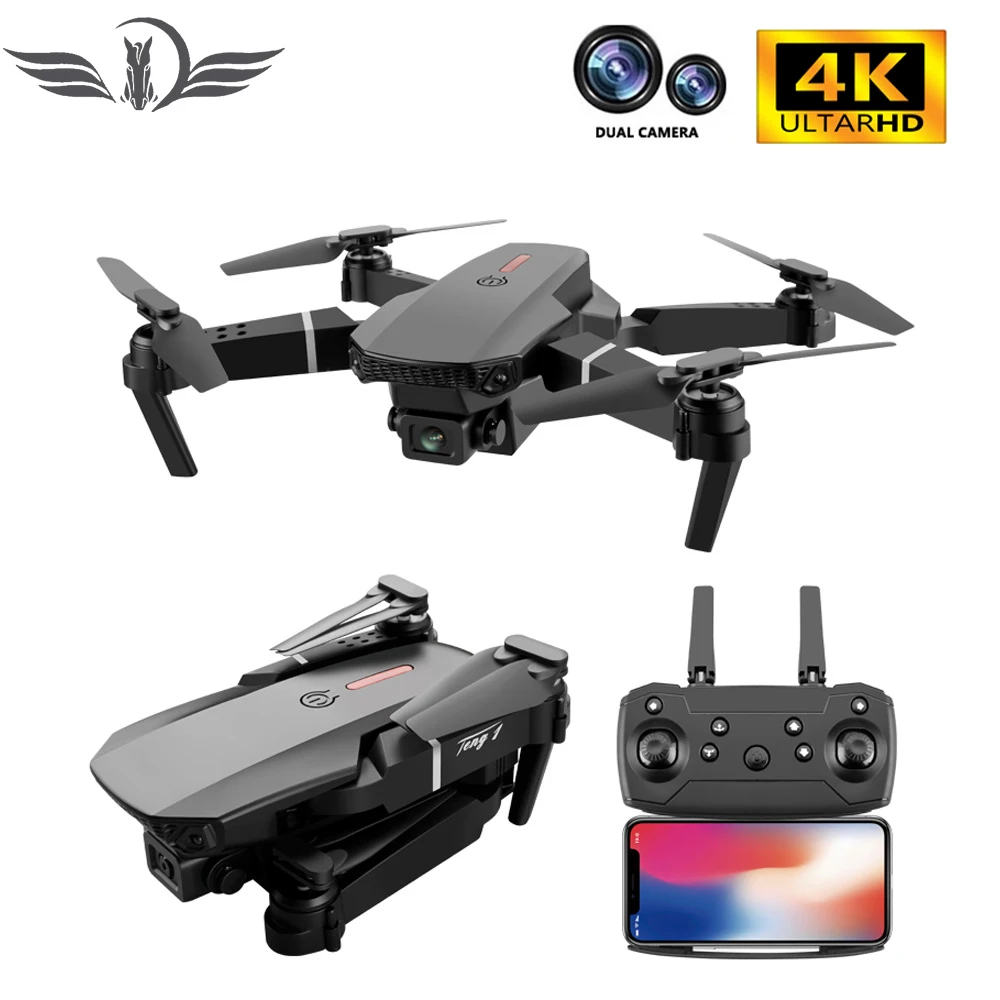FEMA E88 Pro Drone 4k HD двойной Камера широкоугольный 1080P Wi Fi Fpv Дрон удержания высоты Rc