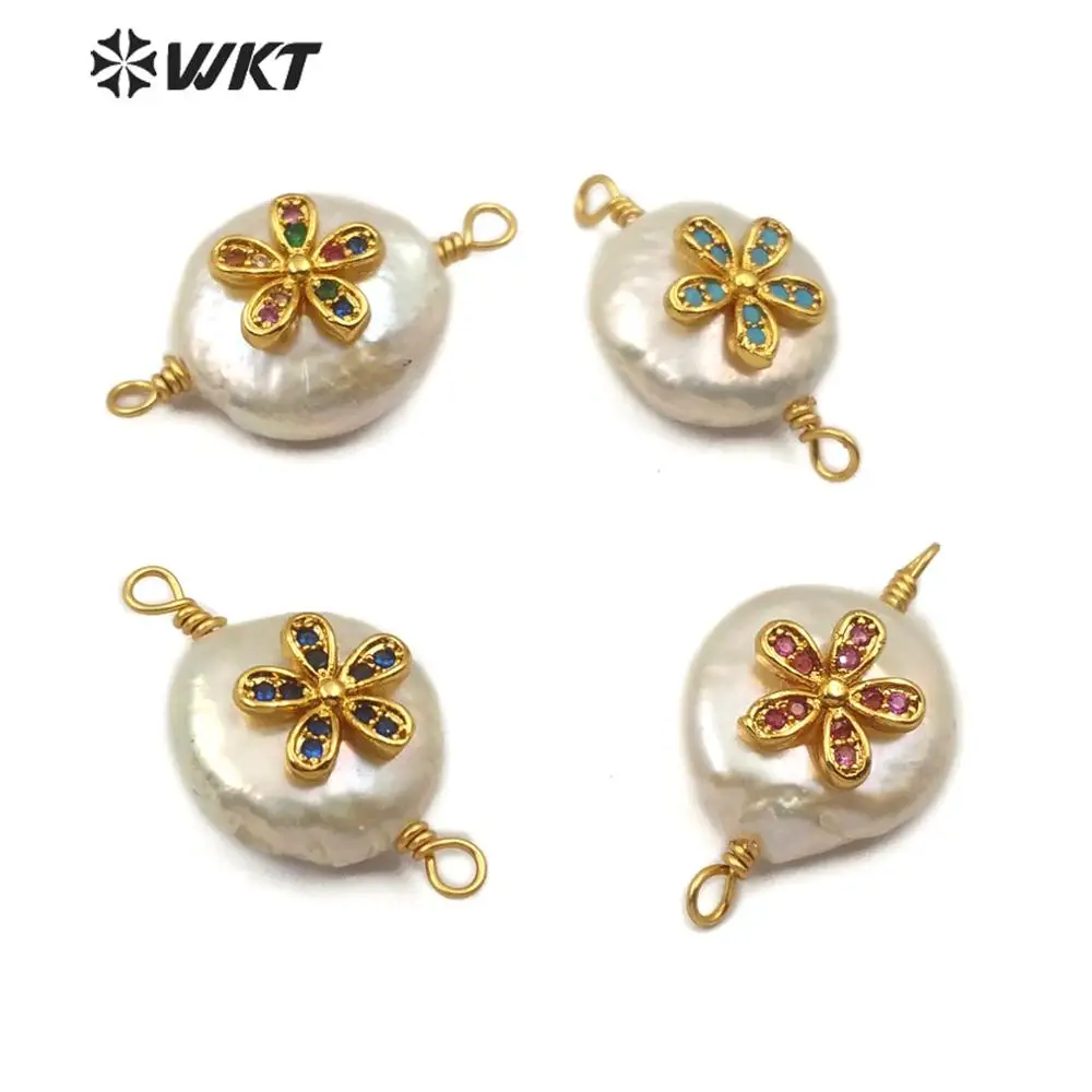 WT-MC275 Natural Freshwater Pearl Connector Flower Shape Cubic Zirconia Pave Natural Pearl Charm Connector For Jewelry Making
WT-MC275 Natural Freshwater Pearl Connector Flower Shape Cubic Zirconia Pave Natural Pearl Charm Connector For Jewelry Making