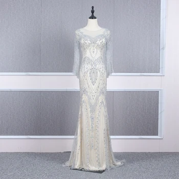 Ready To Ship Fully Beading Three Quarter Sleeves Mermaid Evening Dress Formal Gown 
Ready To Ship Fully Beading Three Quarter Sleeves Mermaid Evening Dress Formal Gown