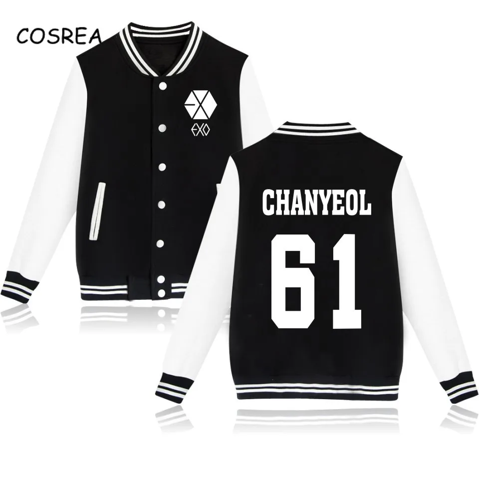 Exo толстовки Sehun Beakhyun Xiumin Lay Kai Повседневная Толстовка с длинными рукавами Harajuku