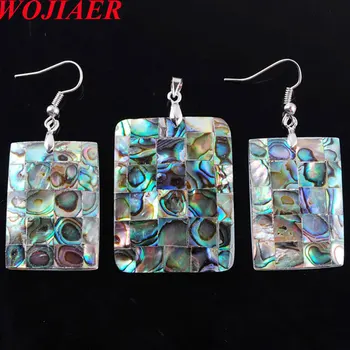 WOJIAER Natural New Zelanian Abalone Shell Pearl Gem Stones Oblong Beads Pendant Earrings Set Jewelry PQ3005
WOJIAER Natural New Zelanian Abalone Shell Pearl Gem Stones Oblong Beads Pendant Earrings Set Jewelry PQ3005