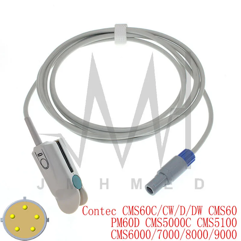 Совместим с датчиком spo2 Contec CMS60C/CW/D/DW CMS60 PM60D CMS5000C CMS5100 CMS6000/7000/8000/9000 кабель для