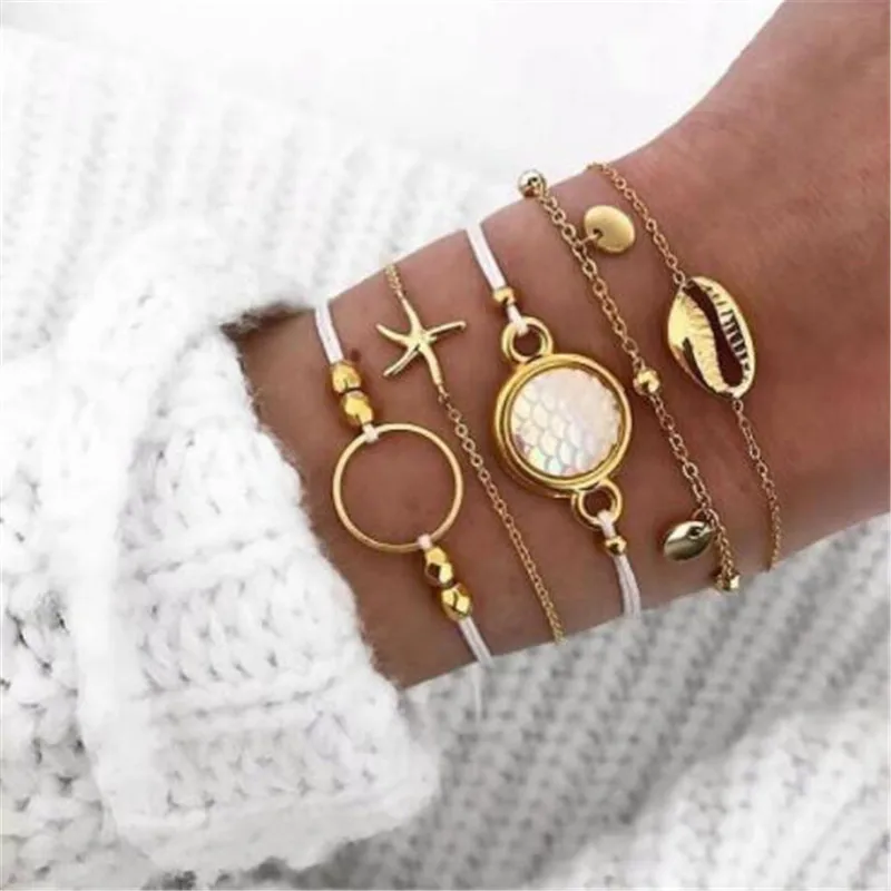 WKOUD 5PCs Bohemia Natural Shell Bracelets for Women Bangles Beach Starfish Shell Boho Bracelets Set Wrist Jewel Bracelets
WKOUD 5PCs Bohemia Natural Shell Bracelets for Women Bangles Beach Starfish Shell Boho Bracelets Set Wrist Jewel Bracelets