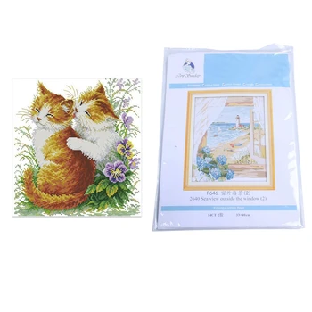 2 Set DIY Hand Cross Stitch Set Embroidery Set - 11CT "Two Small Cat Cat Kiss" & 14CT "Window Outside the Sea"
2 Set DIY Hand Cross Stitch Set Embroidery Set - 11CT "Two Small Cat Cat Kiss" & 14CT "Window Outside the Sea"