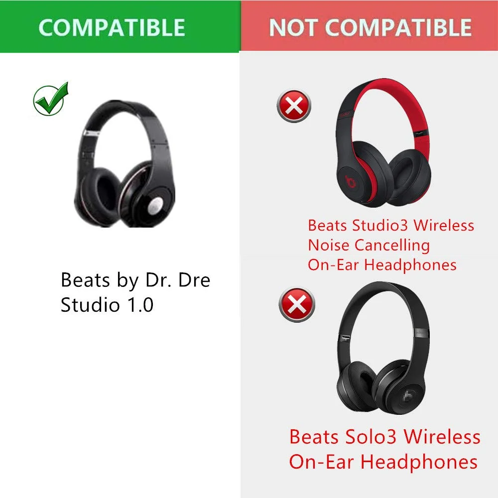 Replacement Ear Pad Cushion Cups Cover Earpads Headband Repair Parts for Beats by Dr. Dre Studio 1.0 (1st Gen) Headphones Replacement Ear Pad Cushion Cups Cover Earpads Headband Repair Parts for Beats by Dr. Dre Studio 1.0 (1st Gen) Headphones