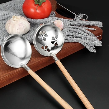 304 Stainless Steel Wooden Handle Anti-Scalding Hot Pot Spoon Colander Kitchen Soup Spoon Strainer Spoon
304 Stainless Steel Wooden Handle Anti-Scalding Hot Pot Spoon Colander Kitchen Soup Spoon Strainer Spoon