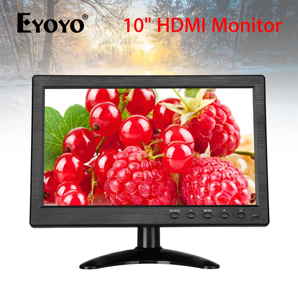 Eyoyo EM10H 10" LCD Display 1024X600 Monitor TV Computer Surveillance Screen with BNC AV VGA HDMI PC DVD CCTV Security Camera
Eyoyo EM10H 10" LCD Display 1024X600 Monitor TV Computer Surveillance Screen with BNC AV VGA HDMI PC DVD CCTV Security Camera
