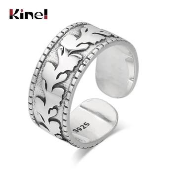Kinel S925 Sterling Silver Jewelry Retro Personality Adjustable Temperament Ring Open Creative Couple letter Rings for women
Kinel S925 Sterling Silver Jewelry Retro Personality Adjustable Temperament Ring Open Creative Couple letter Rings for women
