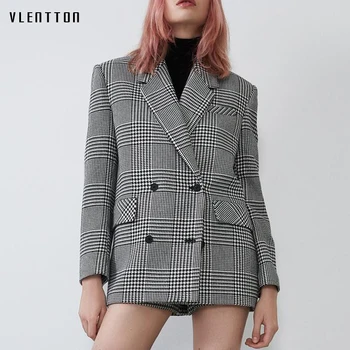 Autumn Winter Vintage Plaid Wool Tweed Blazers And Jackets Women Button Houndstooth Coat Outwear Female Tops Office Blazer Mujer
Autumn Winter Vintage Plaid Wool Tweed Blazers And Jackets Women Button Houndstooth Coat Outwear Female Tops Office Blazer Mujer