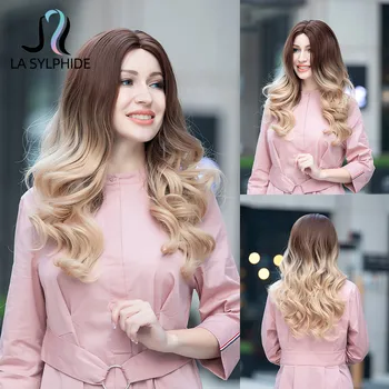 La Sylphide Synthetic Wig Long Deep Wave Root Brown Ombre Blonde Middle Part Hair Wigs for Woman Party Cute Wigs Heat Resistant
La Sylphide Synthetic Wig Long Deep Wave Root Brown Ombre Blonde Middle Part Hair Wigs for Woman Party Cute Wigs Heat Resistant