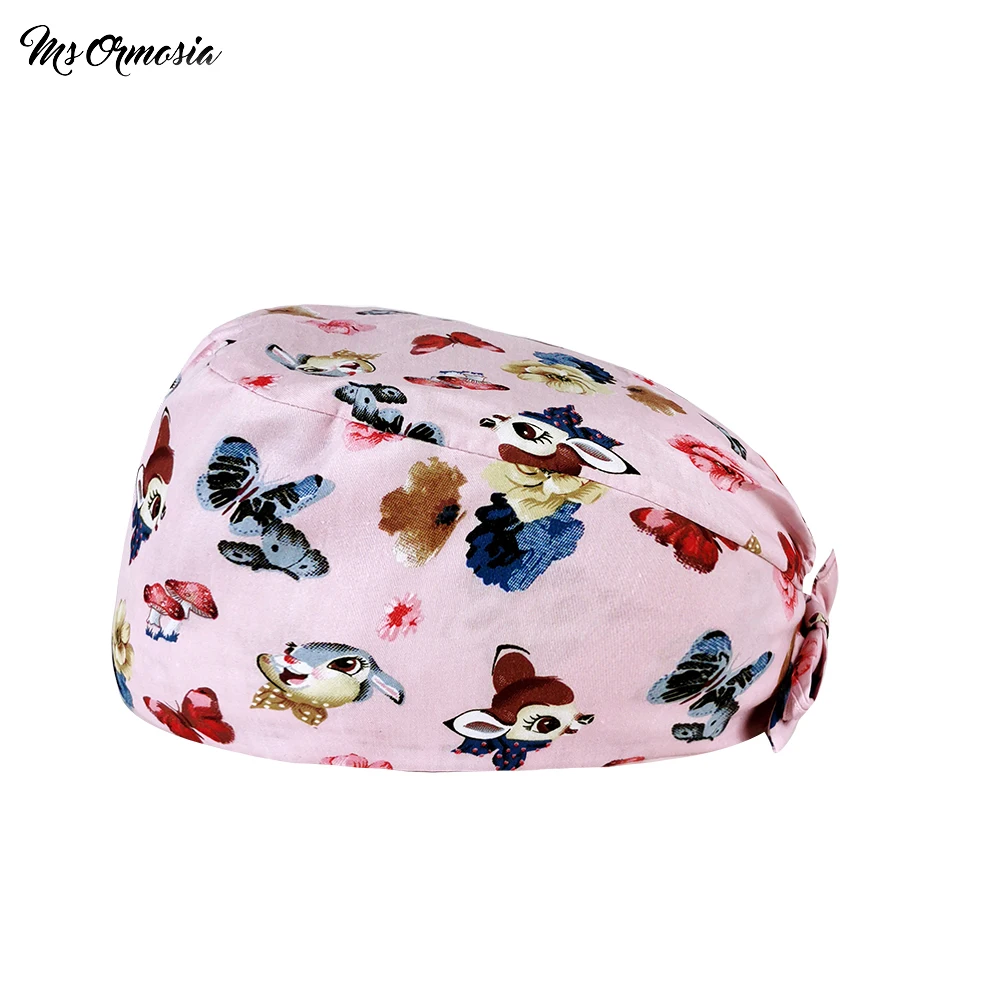 Elastic cute cartoon print Fawn chasing butterflies scrub cap Built-in Sweat towel cotton Health Check Station work scrub hat
Elastic cute cartoon print Fawn chasing butterflies scrub cap Built-in Sweat towel cotton Health Check Station work scrub hat