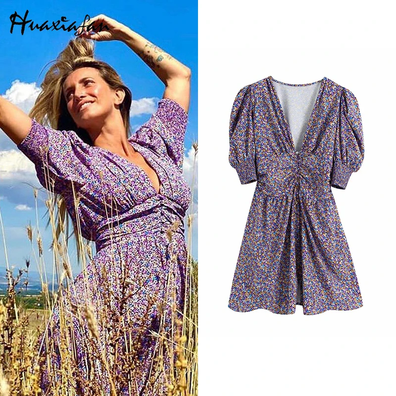 Huaxifan Woman Dress 2020 Elegant V Neck Back Elastic Hight Waist Floral Print Vintage Mini Dress Romantic Slim Vestido De Mujer
Huaxifan Woman Dress 2020 Elegant V Neck Back Elastic Hight Waist Floral Print Vintage Mini Dress Romantic Slim Vestido De Mujer
