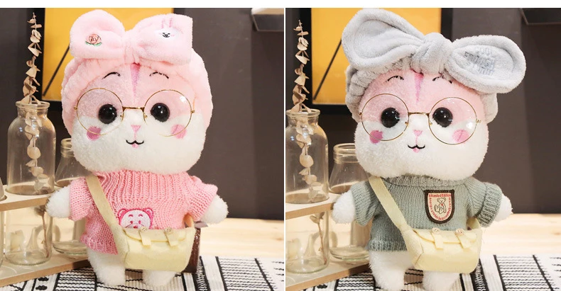 cute hamster figurine plush stuffed toys doll kawaii cafe mimi