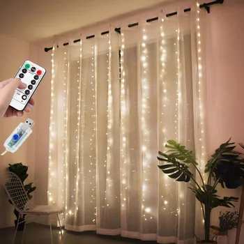2020 Curtain LED String Lights with Remote for Livingroom Christmas Decorations Room Fairy Light Decor Garland Tree Lighting Hot
2020 Curtain LED String Lights with Remote for Livingroom Christmas Decorations Room Fairy Light Decor Garland Tree Lighting Hot