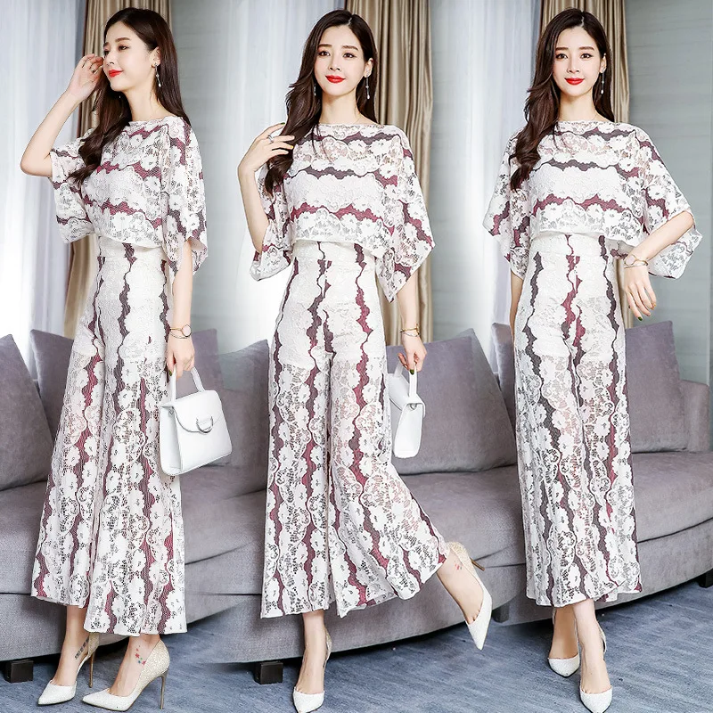Goddess-Style Lace Loose Pants WOMEN'S Suit 2019 Spring Summer Royal Sister Western Style Fashion Very Fairy of Pants Two-Piece
Goddess-Style Lace Loose Pants WOMEN'S Suit 2019 Spring Summer Royal Sister Western Style Fashion Very Fairy of Pants Two-Piece
