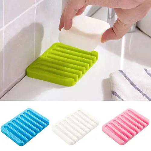 Fashion Colorful Kitchen Bathroom Silicon Flexible Soap Dish Storage Holder Soapbox Tray Bathroom Accessories
Fashion Colorful Kitchen Bathroom Silicon Flexible Soap Dish Storage Holder Soapbox Tray Bathroom Accessories