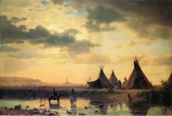 10 Handmade Art Paintings by Teachers - View of Chimney Rock Ogalillalh Sioux Village Albert Bierstadt - Oil Painting on Canvas
10 Handmade Art Paintings by Teachers - View of Chimney Rock Ogalillalh Sioux Village Albert Bierstadt - Oil Painting on Canvas