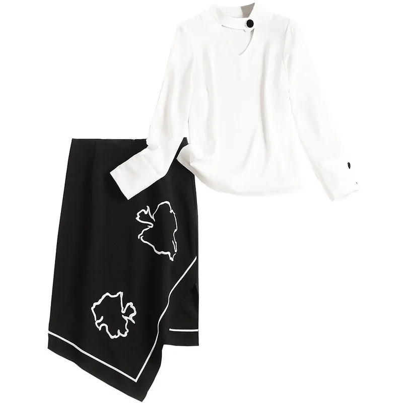 Runway Spring Autumn 2 Piece Set White Women Chiffon Blouse Tops Women Suits + High Waist Embroidery Midi Skirt Suits
Runway Spring Autumn 2 Piece Set White Women Chiffon Blouse Tops Women Suits + High Waist Embroidery Midi Skirt Suits