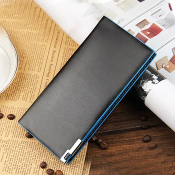 Men's long wallet men's wallet multi-card position blue edge wallet wallet 
Men's long wallet men's wallet multi-card position blue edge wallet wallet