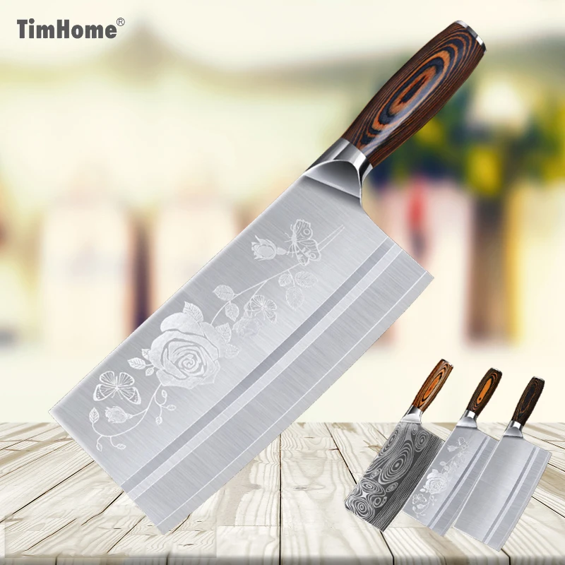 Timhome 8 inch Stainless Steel Professional Chef Meat Cleaver Chinese Knife Butcher Chopper Vegetable Cutter Kitchen Knife 
Timhome 8 inch Stainless Steel Professional Chef Meat Cleaver Chinese Knife Butcher Chopper Vegetable Cutter Kitchen Knife