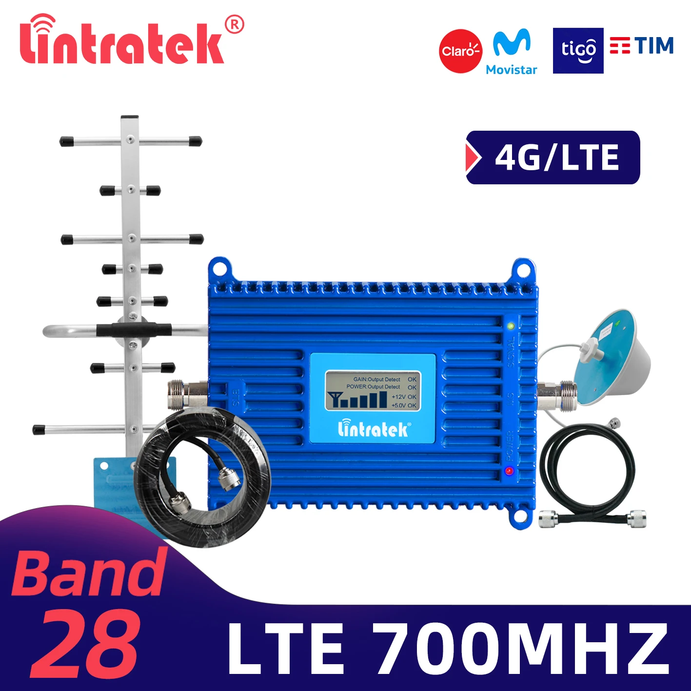 Фото Lintratek LTE мобильный телефон усилитель сигнала 700 МГц полоса 28 4G B28 ALC | Усилители сигнала (1005002460192191)