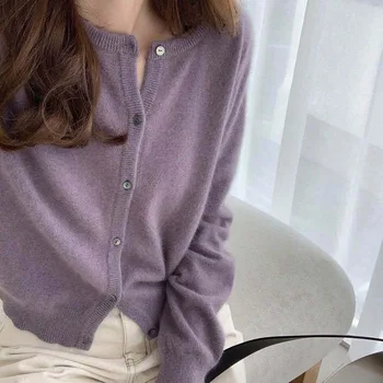 2020 Autumn and Winter New Sweaters Cardigan Women's Gentle Korean-Style Short Coat Women round Neck Loose Top
2020 Autumn and Winter New Sweaters Cardigan Women's Gentle Korean-Style Short Coat Women round Neck Loose Top