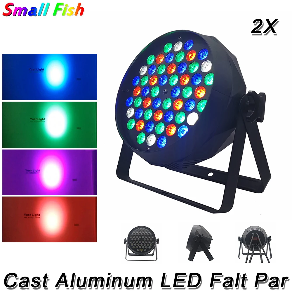 

2Pcs/Lot 54X3W DMX Controller Cast Aluminum LED Falt Par Light Stage Effect Lights DJ Disco Birthday Party Decoration Projector