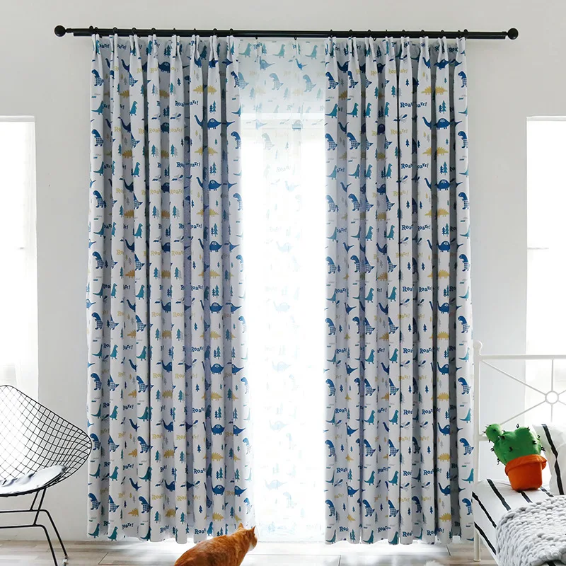 Modern Simple Small Dinosaur Blue Printing Shading Curtains for Living Dining Room Bedroom.
Modern Simple Small Dinosaur Blue Printing Shading Curtains for Living Dining Room Bedroom.