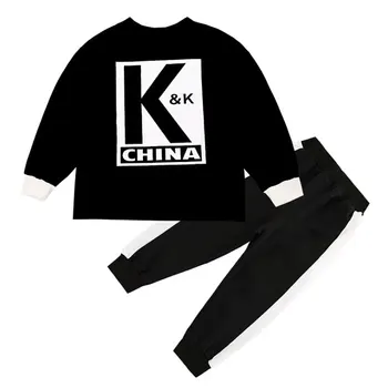 Fashion Children'S Autumn Spring Clothes New Round Neck Suit Sweater Boy Letter Print Two-Piece KK Team Kids Clothing Top + Pant 
Fashion Children'S Autumn Spring Clothes New Round Neck Suit Sweater Boy Letter Print Two-Piece KK Team Kids Clothing Top + Pant