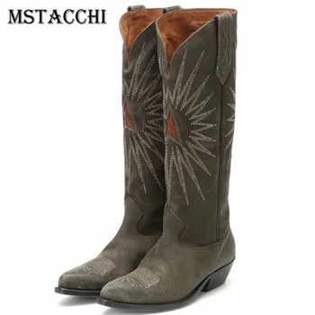 MStacchi 2020 Roman Style Women Knee High Boots Women Genuine Leather Thick Heel Long Botas Mujer Pointed Toe Casual Star Shoes
MStacchi 2020 Roman Style Women Knee High Boots Women Genuine Leather Thick Heel Long Botas Mujer Pointed Toe Casual Star Shoes