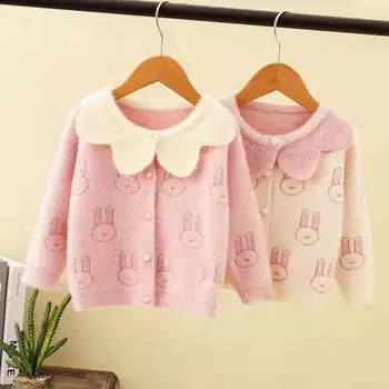 2020 Spring Autumn Girls Clothes Sweaters Coat Kids O-Neck Tops Long Sleeve Knitted Cardigan Children Mink Velvet Outwear W398 
2020 Spring Autumn Girls Clothes Sweaters Coat Kids O-Neck Tops Long Sleeve Knitted Cardigan Children Mink Velvet Outwear W398